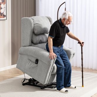 HOMCOM Power Lift Recliner Chair for Elderly with Remote Control in Grey | Size: 1 Pack