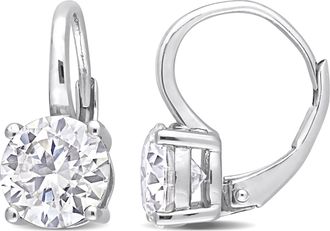 Mimi & Max 3 1/5ct DEW Created Moissanite Solitaire Leverback Earrings in Sterling Silver