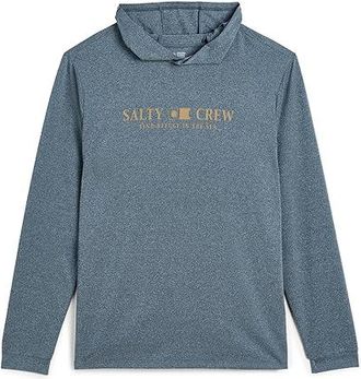 Salty Crew Flagship Hood Sunshirt Mens Clothing Navy Heather : XL, Elastane/Polyester