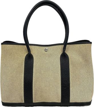 Herm&egrave;s Black Toile H Tote Bag (Pre-Owned)