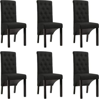 vidaXL Vidaxl - Sillas De Comedor Giratorias 6 Unidades Tela Negras