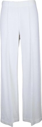Bruno Manetti White High-Waist Wide-Leg Pants