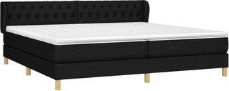 vidaXL Vidaxl - Cama Box Spring Con Colch&oacute;n Tela Negro 200x200 Cm