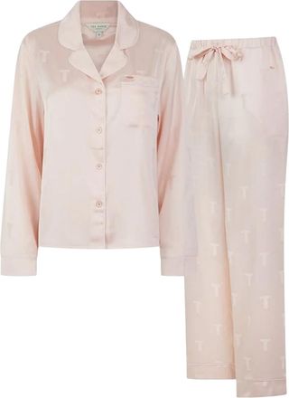 Ted Baker Peggy satijnen lange pyjamaset voor dames (Roze)