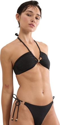 Triumph Bandeau-Bikini-Top TRIUMPH Summer Sunset Bandeau, Damen, Gr. 36, Cup B, schwarz, Glitzergarne;Microfaser, Obermaterial: 70% Polyamid, 16% metallisiert