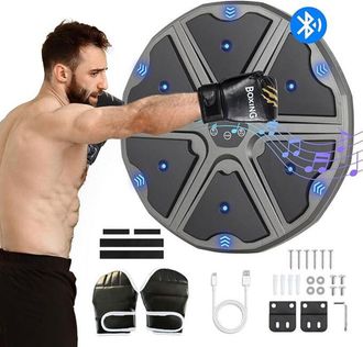 OEM M&aacute;quina De Boxeo Musical, M&aacute;quina De Boxeo Musical Led Bluetooth Con Guantes De Boxeo, Objetivo De Boxeo Montado En La Pared, 9 Modos De Velocidad Y M