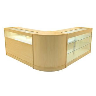 MonsterShop Triton LED Shop Counter Set K1500, B1500 & CM60 - Maple in Beige