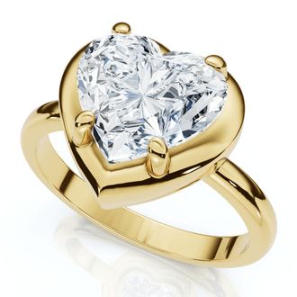 Pompeii3 Certified 2 1/2Ct Heart Diamond Button Engagement Ring 14k Gold or Pt Lab Grown