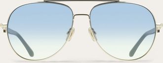 Ferragamo Women Aviator frame sunglasses Blue