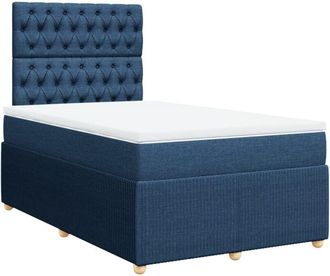 vidaXL Cama Box Spring Con Colch&oacute;n Tela Azul 120x200 Cm Vidaxl