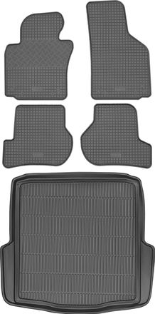 OEM Juego De Alfombrillas De Goma Para Skoda Octavia Ii Kombi (2004-2013) + Alfombrilla Para El Maletero