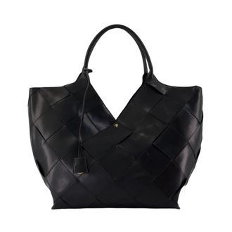 Anine Bing Lili Tote Gevlochten Leer - Dames - Tassen - Zwart - Maat: ONE Size Leer