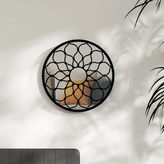vidaXL Vidaxl - Espejo De Hierro Redondo Negro Para Uso Interior 60x3 Cm