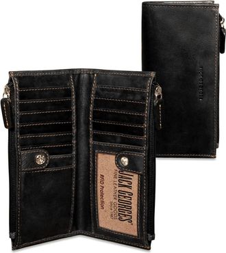 Jack Georges Voyager Slim Zippered Wallet in Black at Nordstrom