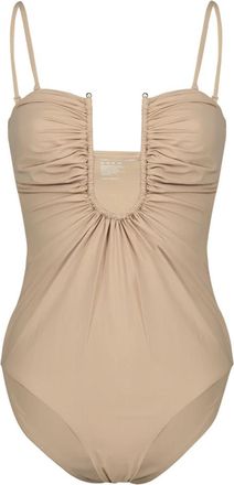 CHRISTOPHER ESBER Arced Ruched One-piece - Dames - Badpakken - Beige - S - Badmode