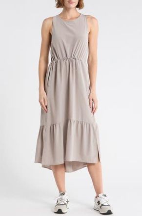 Zella Pursuit Tiered Midi Dress in Grey Earl at Nordstrom Rack, Size X-Large
