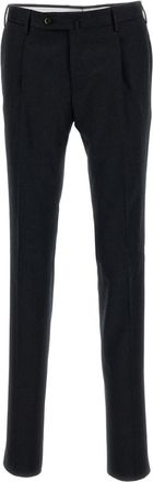 PT01 Grey Tailored Slim-Fit Stretch Wool Formal Pants