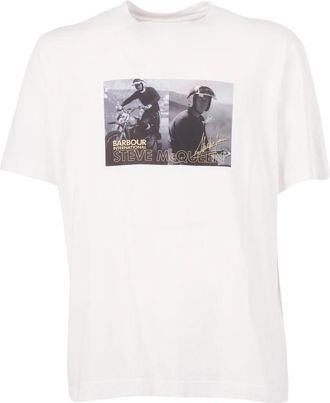 Barbour T-Shirt Hellen Photographic - Heren - T-shirts - Wit - M - Tops