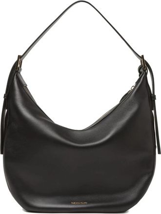 Fabiana Filippi Maxi Logo-Detail Schoudertas - Dames - Schoudertassen - Zwart - ONE Size - Leer - Tassen