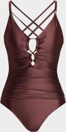 La Blanca Lace-Up One-Piece Swimsuit