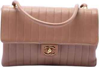 Chanel Pre-owned Quilted Lambskin Crossbody Bag - Dames - Vintage Handtas - Bruin - ONE Size - Leer - Vintage