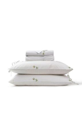 Christy Clover Romantic Floral Striped Reversible Sheet Set Bundles in Green at Nordstrom, Size Queen