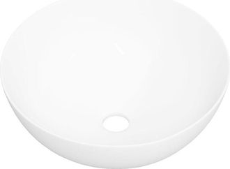 vidaXL Lavabo redondo de cerámica blanco 36x15 cm Vidaxl