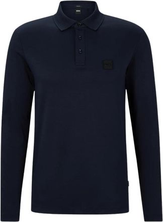 HUGO BOSS Jersey Polo Shirt - Heren - Polos - Blauw - S - Katoen - Tops