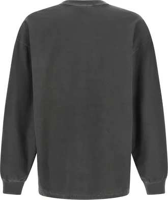 Carhartt Work in Progress Mens T-Shirt Loose Pocket Black Garment Dyed Organic Cotton Single Jersey T-Shirts And Polos
