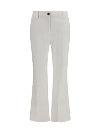 Brunello Cucinelli White Slim Flared Pants