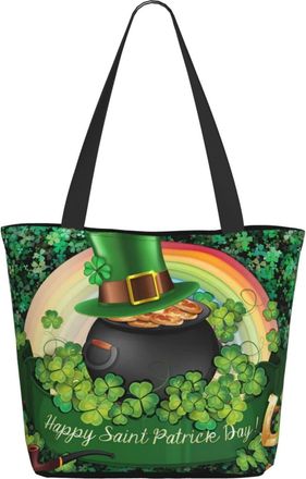 AOOEDM Leprechaun Hat Gold Coin Shamrock Ladies Shopping Bag 13x11x7in.The Perfect ValentineS Day Gift.It Is The Best ValentineS Day Gift For Mom, Daughter, 