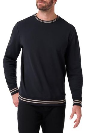 Travis Mathew Social Club Contrast Stripe Sweatshirt in Black at Nordstrom, Size Xx-Large