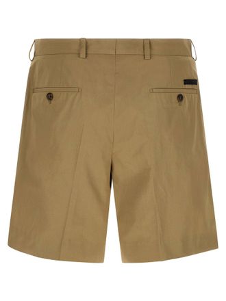 Prada Cotton Poplin Bermuda Shorts - Camel