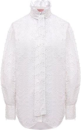 Valentino White Cotton Womens Blouse