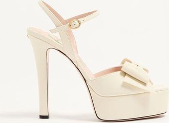 Valentino Garavani Bowow Kidskin Platform Sandal with Bow Detail 130mm Wo