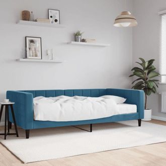 vidaXL Vidaxl - Sof&aacute; Cama Con Colch&oacute;n Terciopelo Azul 100x200 Cm
