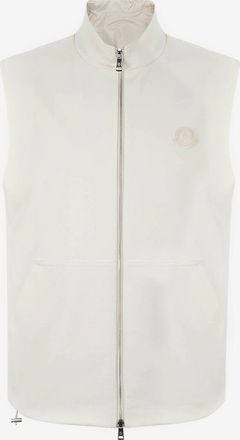 Moncler Nylon-Weste mit Neoprenfutter und Leder-Logo-Patch