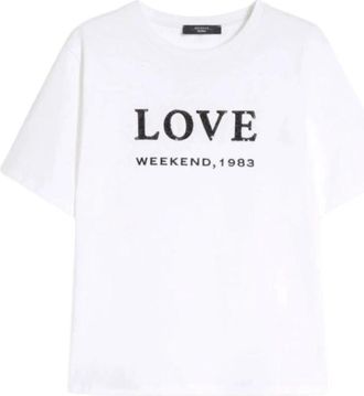 Max Mara Agile T-shirt - Dames - T-shirts - Wit - S - Katoen - Tops
