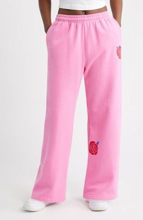 The Mayfair Group Be Kind Wide Leg Sweatpants in Pink at Nordstrom, Size Xx-Large