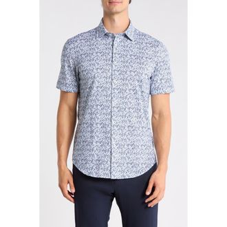 Bugatchi Miles OoohCotton Navy Button-Up Shirt at Nordstrom Rack, Size Xx-Large
