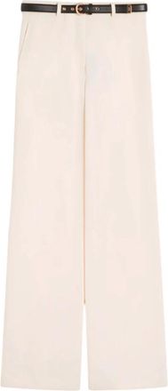 Max Mara Cady Broek - Dames - Wijde Broeken - Wit - M - Polyester - Broeken