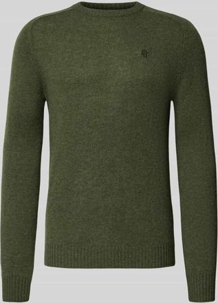 Mc Neal Regular Fit Strickpullover aus reiner Wolle in Dunkelgruen Melange, Größe XXXL