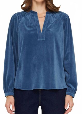 Current Air Corduroy Blouse In Steel Blue