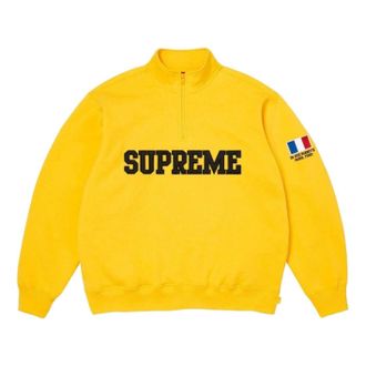 SUPREME SS26 Shop Flag Half Zip Pullover Yellow-Paris SUP-SS26-006-YEL