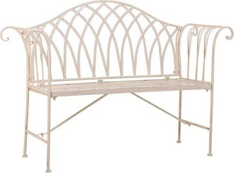 Wanderlust Deco Banco de forja blanco 110x50x88