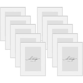 Woltu Woltu Marco De Fotos De Pared 10x 10x15 Cm, Marco, Frontal De Plexigl&aacute;s Transparente, Para Tarjetas, Parche Sin Placa Trasera Fija, Plata