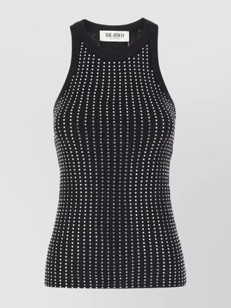 The Attico cotton crystal embellished sleeveless tank top
