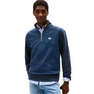 Tommy Jeans Heren Timberland Logo Zip Neck Sweatshirt (Donkere marine)