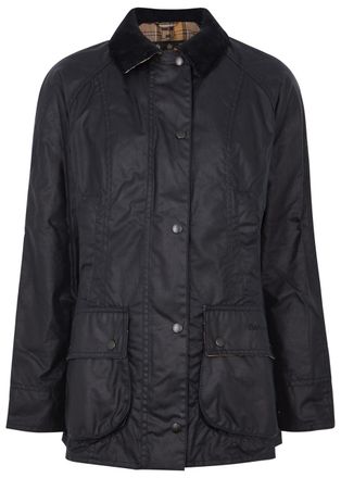 Barbour Beadnell Navy Waxed Cotton Jacket - 18 (UK 18 /xxl)