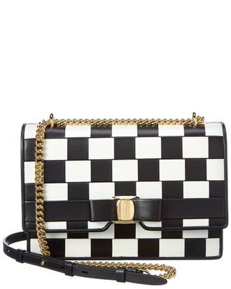 Ferragamo Vara Bow Leather Shoulder Bag